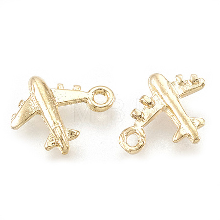 Brass Airliner Charms KK-S348-010-1