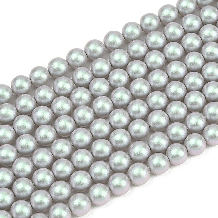 Frosted Glass Pearl Beads Strands GLAA-A044-08A-14-1