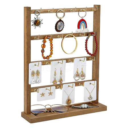 Wood Jewely Display Stands ODIS-WH0078-32-1