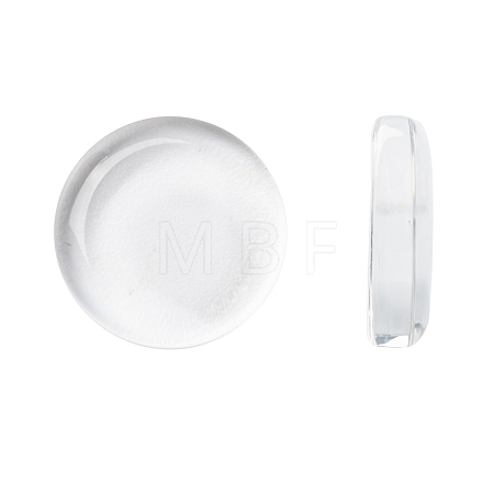 18MM Double-side Flat Round Transparent Glass Cabochons for Photo Craft Jewelry Making X-GGLA-S601-1-1