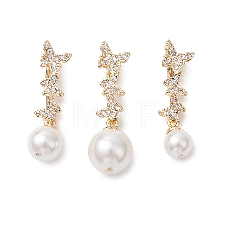 3Pcs 3 Sizes Round Shell Pearl Pendants PALLOY-JF05087-1