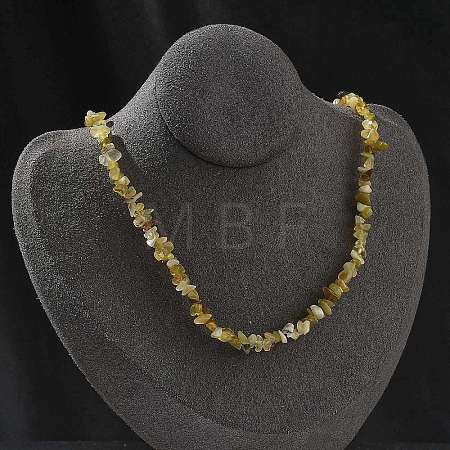 Natural Supper 7 Rutilated Quartz Chip Beaded Necklaces for Men Women NJEW-G159-01B-1