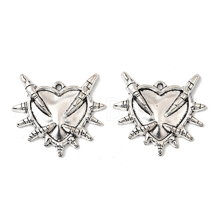Gothic Tibetan Style Alloy Pendants TIBEP-K001-02B-AS-1
