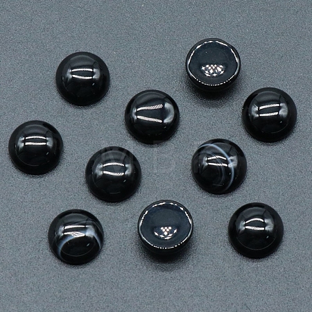 Natural Dyed & Heated Black Agate Cabochons PW-WG51238-12-1