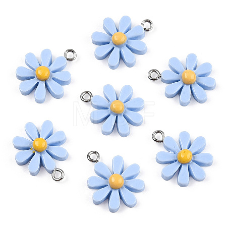 Opaque Resin Pendants RESI-WH0037-01E-1