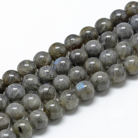 Natural Labradorite Beads Strands X-G-R446-8mm-14-1