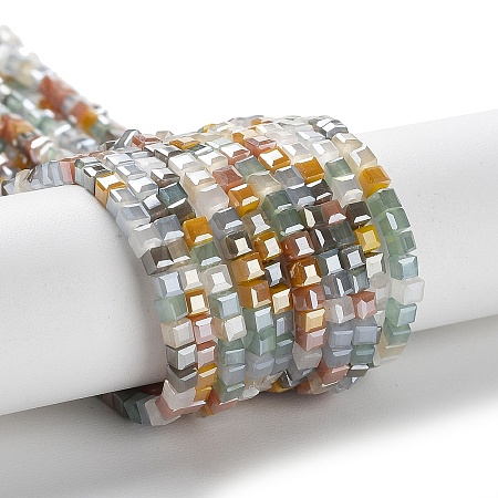 Gradient Color Electroplate Glass Bead Strands GLAA-E042-05-B05-1