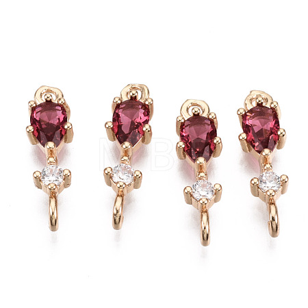Brass Micro Pave Cubic Zirconia Links Connectors X-KK-R111-007-A03-1