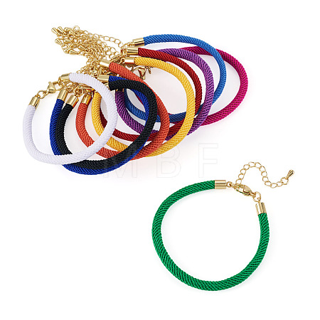10Pcs 10 Colors Round Nylon Milan Cord Bracelet Making BJEW-TA0001-25-1