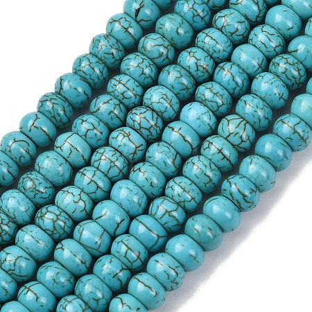 Synthetic Turquoise Beads Strands TURQ-G109-6x4mm-10-1