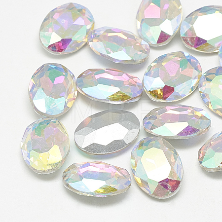 Pointed Back Glass Rhinestone Cabochons RGLA-T080-13x18mm-05-1