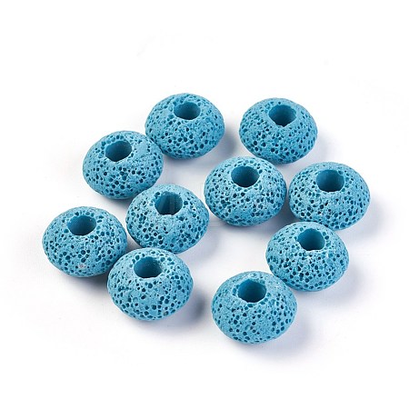 Natural Lava Rock European Beads G-I220-H09-1
