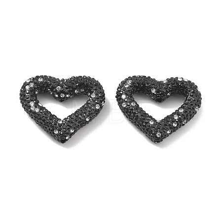 Heart Shape Polymer Clay Rhinestone Beads CLAY-NH0001-09B-05-1