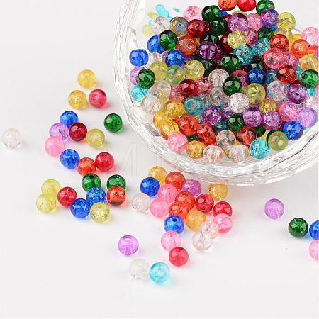 Mixed Crackle Glass Beads X-CCG-Q001-4mm-M-1