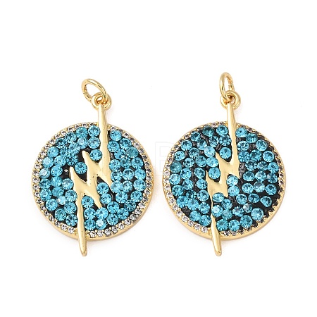 Brass Rhinestone Pendants KK-C143-26G-1