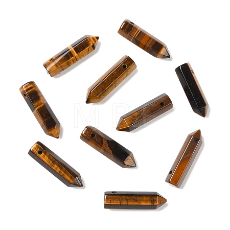 Natural Tiger Eye Pointed Pendants G-D460-01M-1