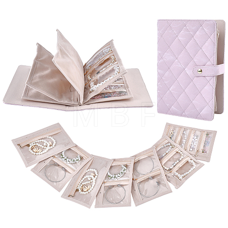Portable Travel PU Leather & PVC Loose Leaf Binder Jewelry Books AJEW-WR0003-78A-1