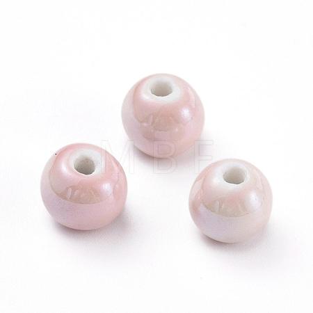 Glazed Porcelain Beads PORC-D001-14mm-08-1