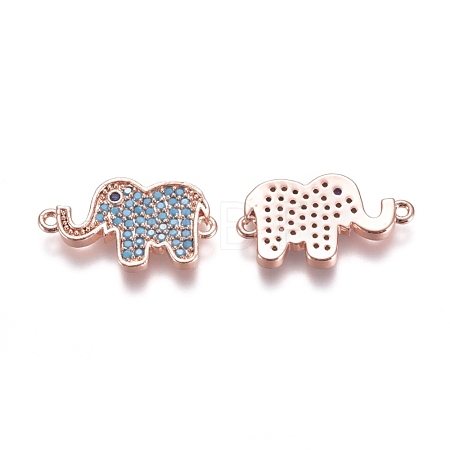 Brass Micro Pave Cubic Zirconia Normal Links ZIRC-K081-93RG-01-1