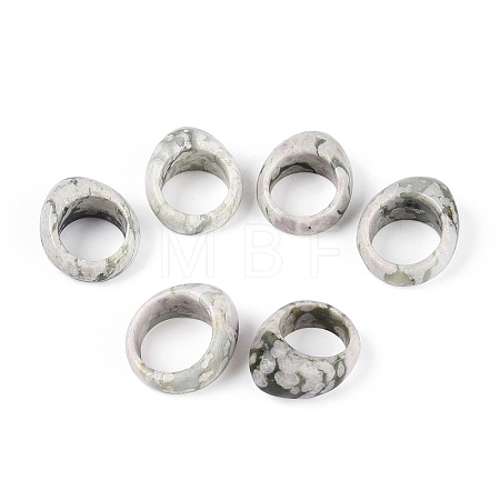 Natural Peace Jade Finger Rings for Unisex G-Q601-19D-1