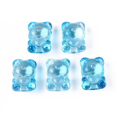 Baking Paint Transparent Glass Beads DGLA-N018-02C-1