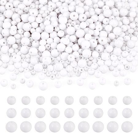 708Pcs 3 Styles Opaque Acrylic Beads MACR-TA0002-81-1