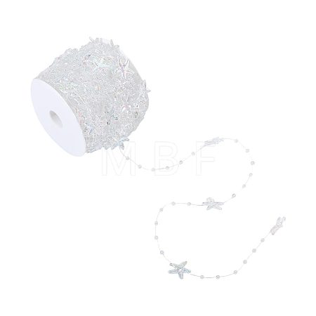 Iridescent Acrylic Starfish Beaded Trim DIY-WH0671-519-1