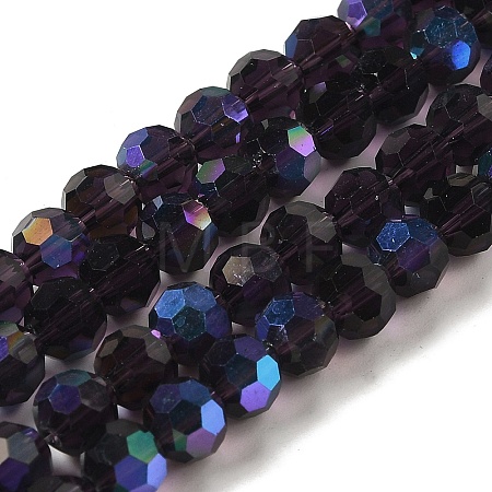 Electroplate Transparent Glass Beads Strands EGLA-A035-T6mm-L15-1