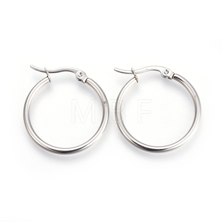 Tarnish Resistant 201 Stainless Steel Hoop Earrings EJEW-A052-19B-P-1