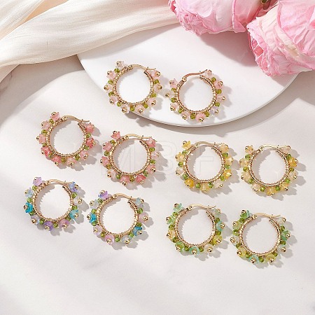 Transparent Acrylic Hoop Earrings EJEW-JE06954-1