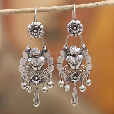 Flower Tassel Alloy Dangle Earrings FS-WGCBCB2-01-1