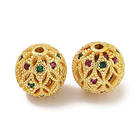 Rack Plating Brass Cubic Zirconia Beads KK-L215-330B-G-1