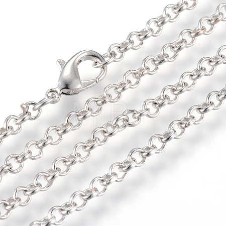Iron Rolo Chains Necklace Making X-MAK-R015-45cm-P-1