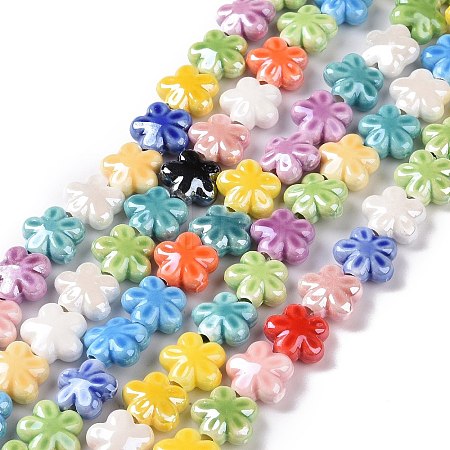 Glazed Porcelain Beads Strands PORC-K003-01-1