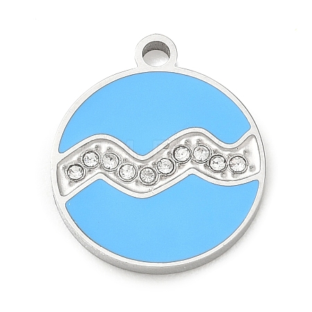 Twelve Constellations 304 Stainless Steel Enamel Pendants SA-CBAAE04-01P-01-1