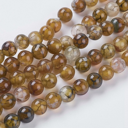 Natural Dragon Veins Agate Beads Strands X-G-G515-6mm-02B-1