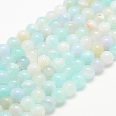 Natural Striped Agate/Banded Agate Bead Strands X-G-K155-A-6mm-04-1