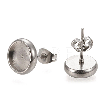 Non-Tarnish 304 Stainless Steel Stud Earring Settings LS-STAS-K202-05C-P-1