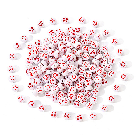 White Opaque Acrylic Beads MACR-YW0001-20D-1