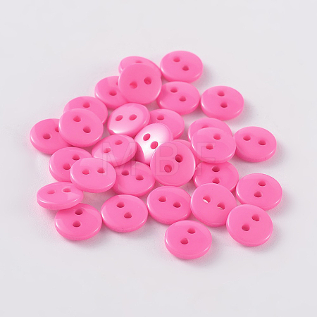 2-Hole Flat Round Resin Sewing Buttons for Costume Design BUTT-E119-18L-06-1