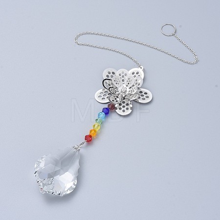 Crystals Chandelier Suncatchers Prisms Chakra Hanging Pendant AJEW-I040-22P-1