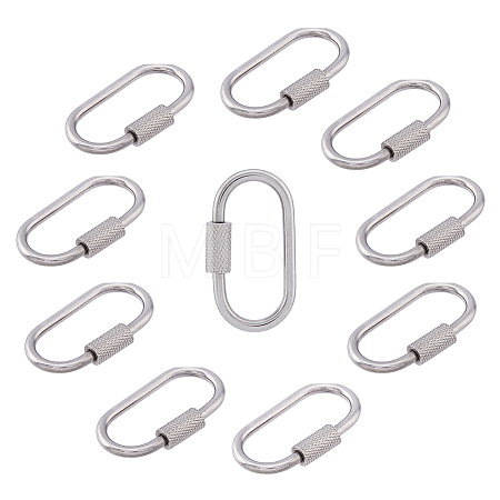 304 Stainless Steel Screw Carabiner Lock Charms STAS-UN0047-24P-1