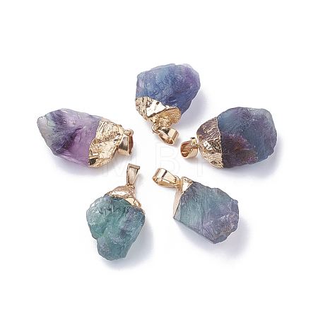Natural Fluorite Pendants G-S299-25-1