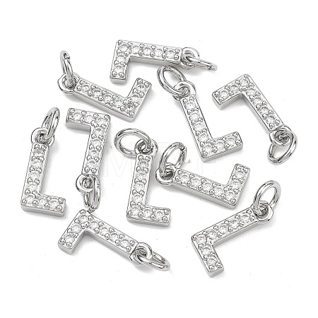 SHEGRACE Brass Micro Pave Clear Cubic Zirconia Pendants XGRQ29646-394P-L-1
