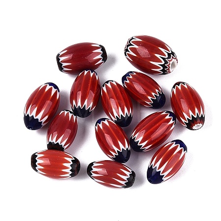 Handmade Millefiori Glass Barrel Beads LA-N002-03B-1