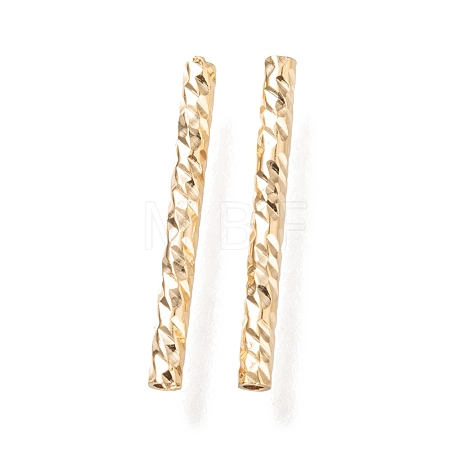 Corrugated Brass Tube Beads KK-H759-28B-G-1