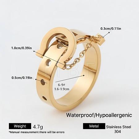 304 Stainless Steel Rhinestone Finger Rings for Couple FG1274-3-1