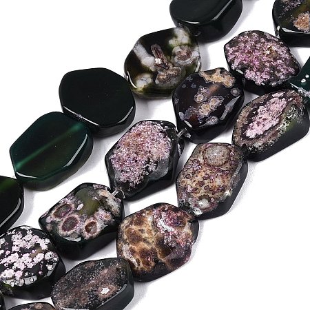 Dyed Natural Agate Beads Strands G-Q606-23E-03-1