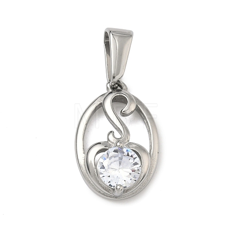 304 Stainless Steel Rhinestone Pendants STAS-A140-05A-P-1