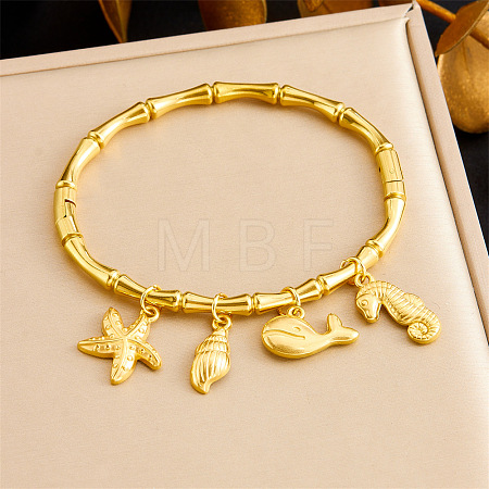 304 Stainless Steel Charm Bangles WG8D240-04-1